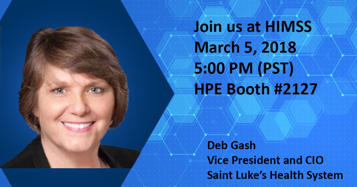 ComportConsult's tweet image. Interested in improving your HCAHPS and creating a true customer experience? Join Debe Gash CIO of @saintlukeskc in the @HPE Booth tomorrow at 5:00. #HIMSS18 @HIMSS