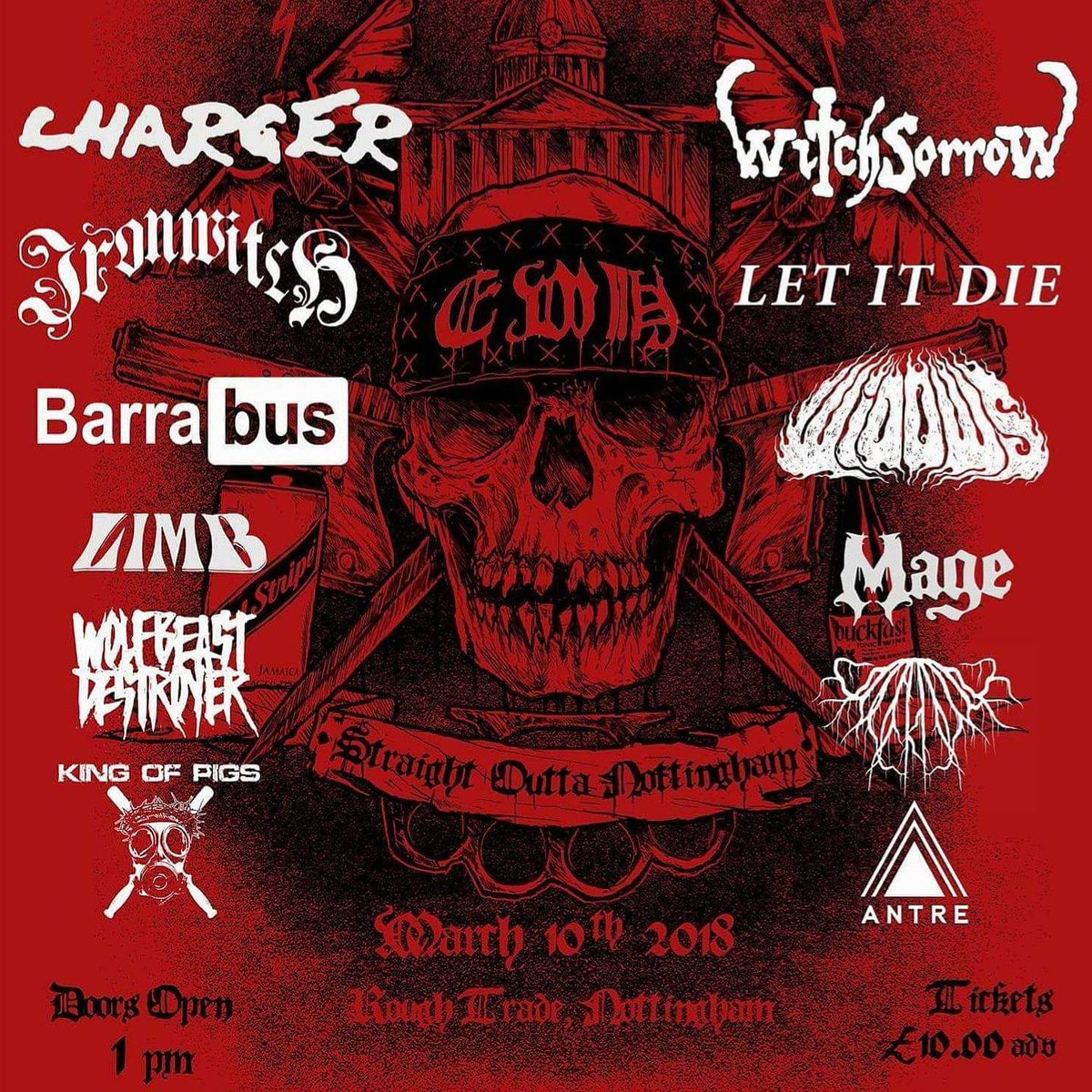 chriskaye77's tweet photo. Soon!

#everythingwentheavier 
#Charger 
#Witchsorrow
#IronWitch 
#LetitDie 
#Barrabus
#Widows
#Limb
#Mage
#wolfbeastdestroyer 
#Underdark
#KingofPigs
#Antre
#roughtrade
#biteradiusdesigns https://t.co/UstSrHkiYs
