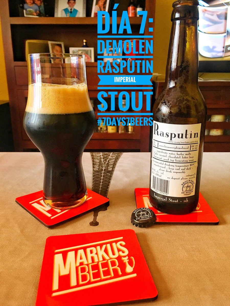 Día 7 #7days7beers y último en este recorrido <a href="/craftesanos/">Craftesanos</a> con su revolución Craft . El mensaje ha calado hondo que ese era el objetivo. ¡Todos unidos por lo #craftbeer ! Delante tenemos Rasputin de <a href="/molenbier/">Brouwerij de Molen</a> para terminar en shock! ¡Gracias a todos por participar!