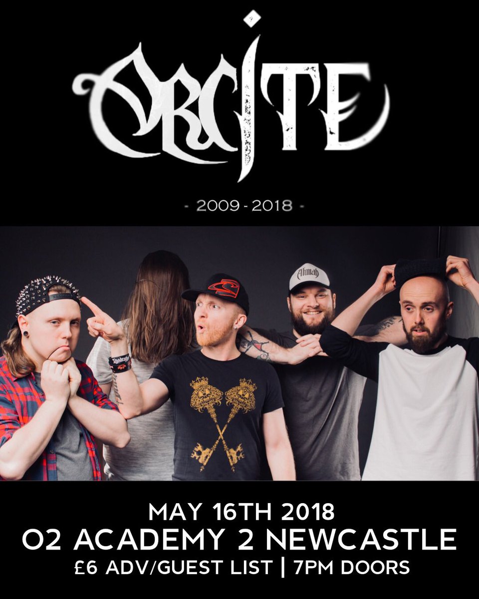 ARCITE's tweet image. ***** ANNOUNCEMENT *****

THE FINAL SHOW

MAY 16th 2018
@o2academynewc 

£6 ADV/GUEST LIST
7pm-11pm

Tickets on sale Wednesday 7th March

#arcite #theescapekey #asthefiretakeshold #newcastlemetal