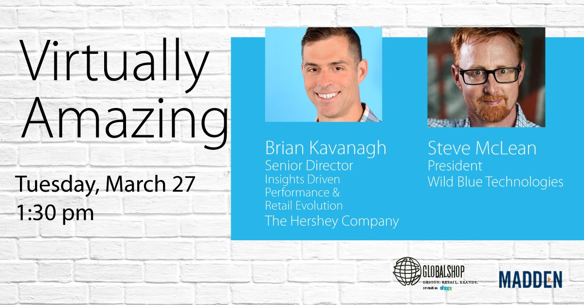 GlobalShopShow's tweet photo. Virtual reality is rocking the #retail world. @HersheyCompany and @WildBlueTech touch base on the latest possibilities March 27 at 1:30 pm. #GlobalShop https://t.co/R2VnDAOrxN https://t.co/DPtJD5iBKB