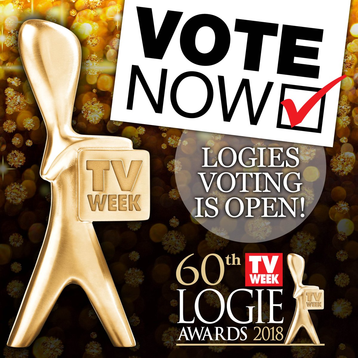 TVWEEKmag's tweet photo. Today's the day! You can cast your vote in the 2018 TV WEEK Logie Awards right now -> https://t.co/TwfjKQNQBy #tvweeklogies https://t.co/erFLO6yy7H