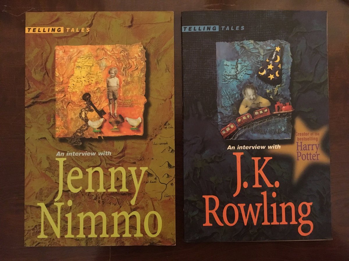 Dr_Dimitra_Fimi's tweet photo. 3. Two more little gems I had forgotten about: interviews with @jennynimmo1 and @jk_rowling respectively in these two tiny books by Mammoth, an imprint of @EgmontUK - both out of print, I believe. #kidlit #books #reading #ChildrensBooks @FanLit @bookwormswales @LitWales https://t.co/vKFHUwOMBJ