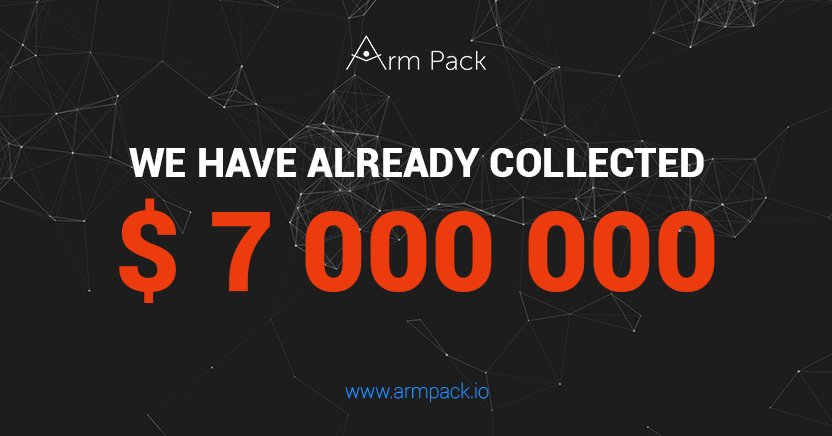 armpack1's tweet photo. We have already collected more than 7,000,000 $ 🤠 #armpack #ico https://t.co/CibpnzZZbo