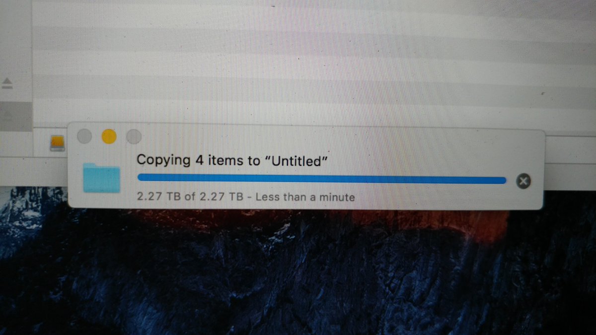 Jesse_B_Kelsey's tweet photo. It takes roughly 16 hours to transfer 2.3 TB of media at USB 3 speed.

Don't ask me how I know this.

#MediaTransfer #Backup #Why
#Data #LostTime #Work #Files
#WatchingPaintDry https://t.co/qI5zHcZVk4