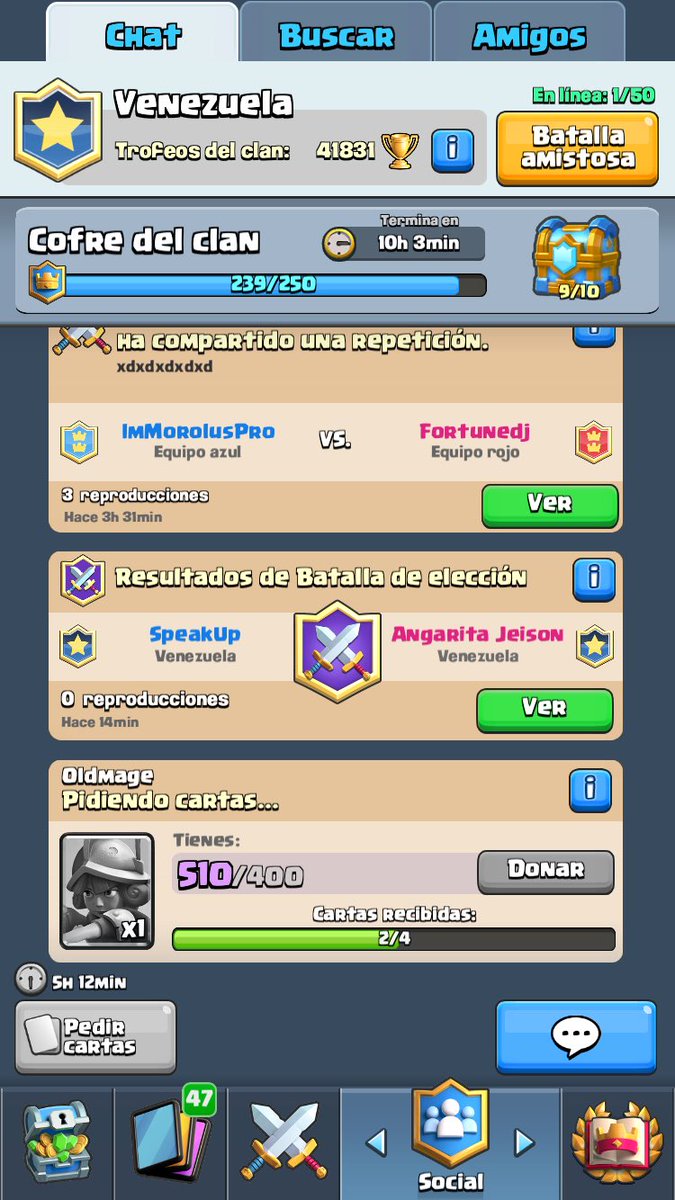 ¿Cómo van este domingo? Ya completaron el cofre del clan? En <a href="/VenezuelaClan/">Clan Venezuela</a> ya casi 💪🏼