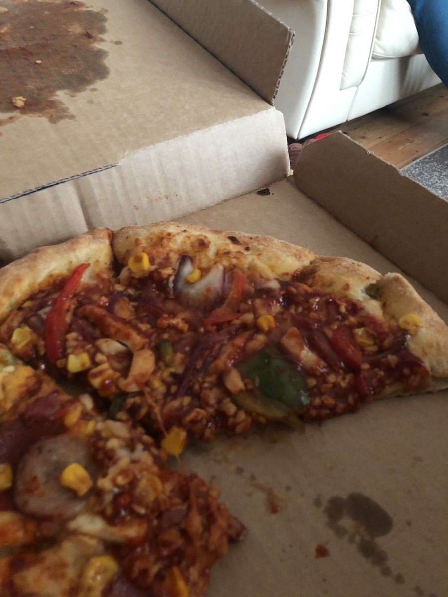 What do you even call this??!! <a href="/dominos/">Domino's Pizza</a> Pizza base covered in a few toppings and boat loads of sauce!! #worsepizzaever