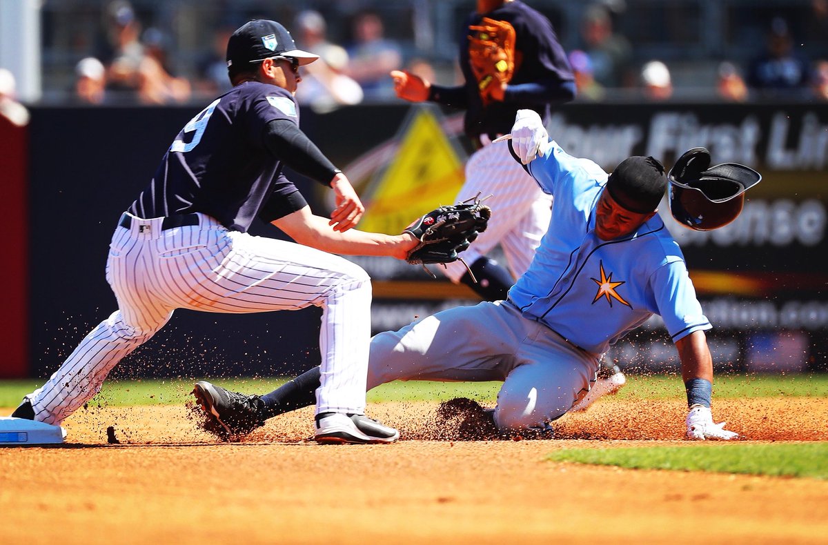 willvrag's tweet image. We didn't need that base anyway. #Rays beat #Yankees 9-1
#SpringRays #mlb #baseball #springtraining
