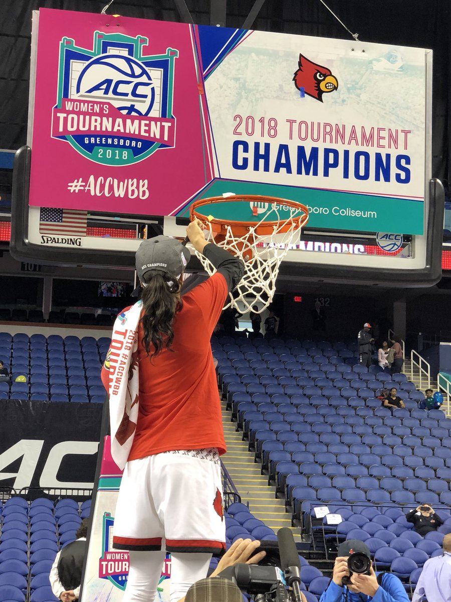 accwbbdaily's tweet photo. Asia Durr cutting down the net after winning @accwbb tournament. #ACCWBB https://t.co/HBrJTuDi3d