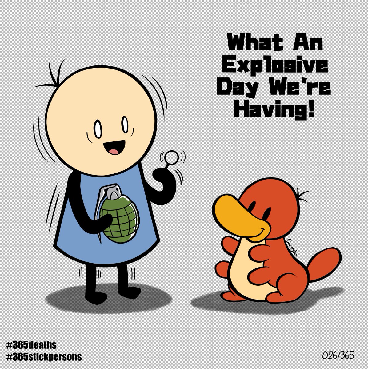 GCarregha's tweet photo. A duck thing!
#365Deaths #365StickPersons #Carregha #Illustration #Drawing #Dibujo #Color #Digitalart #Wacom #Cute #Instart #Artoftheday #Sketch #Monitodepalo #Death #Challenge #Candoit #grenade #explosion #explosiveday #duck #platypus #dogthing https://t.co/aCHH7rUijJ