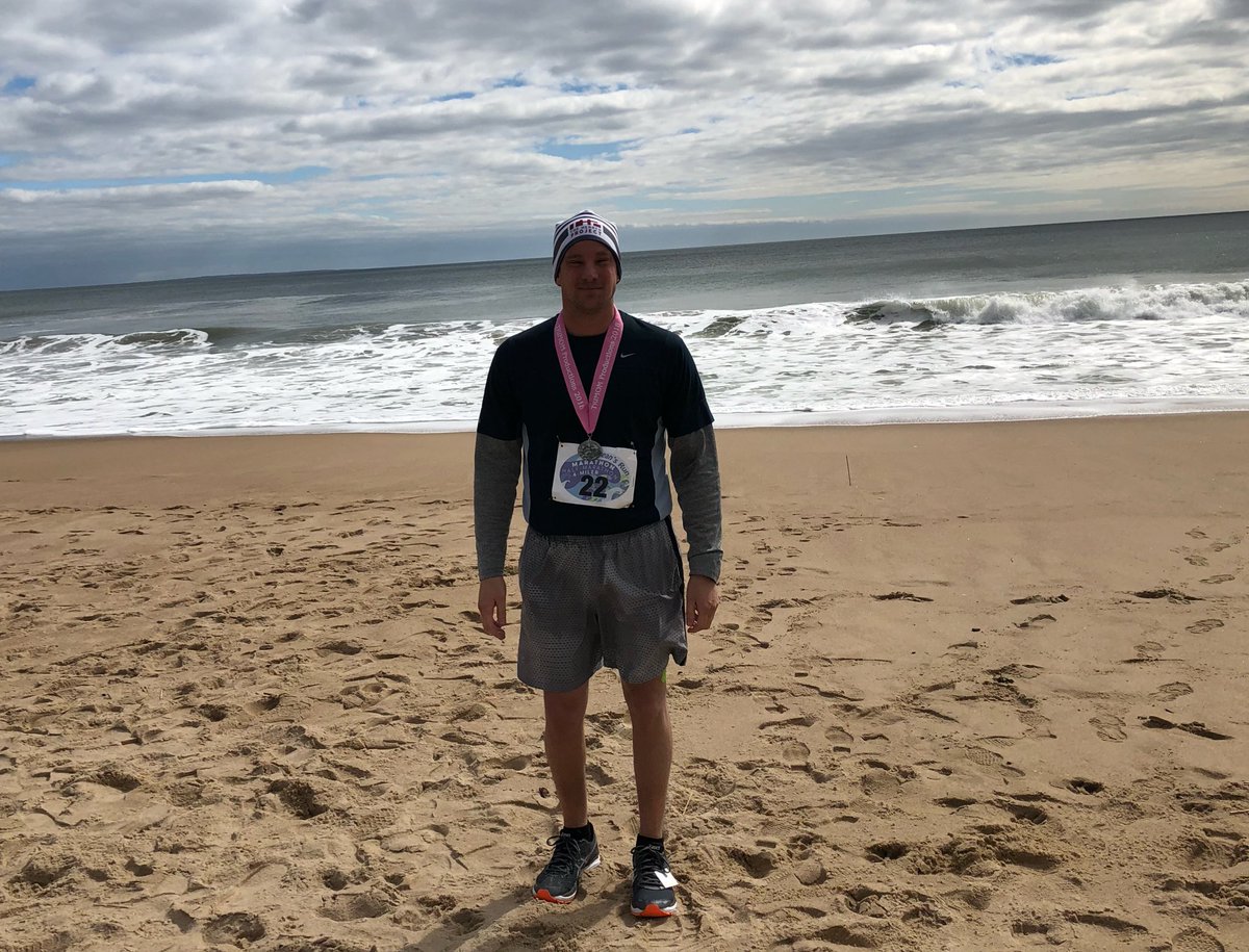 DrChrisLongo's tweet photo. Marathon # 30 earlier today- running through coastal flooding, ankle-deep water, &amp; high winds.  #22marathons &amp; counting #AMLongo #marathonmachine #running #thpruns #beastmode 💪 #FitLeaders #fitnessedu https://t.co/VzczU3HPJY