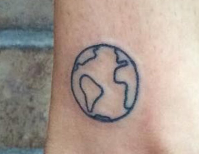Trinitydinter's tweet photo. @EthanDolan A small globe to represent all your fans and how we’re close and also to represent adventures #DTtattoos https://t.co/4QA8NwRLi9