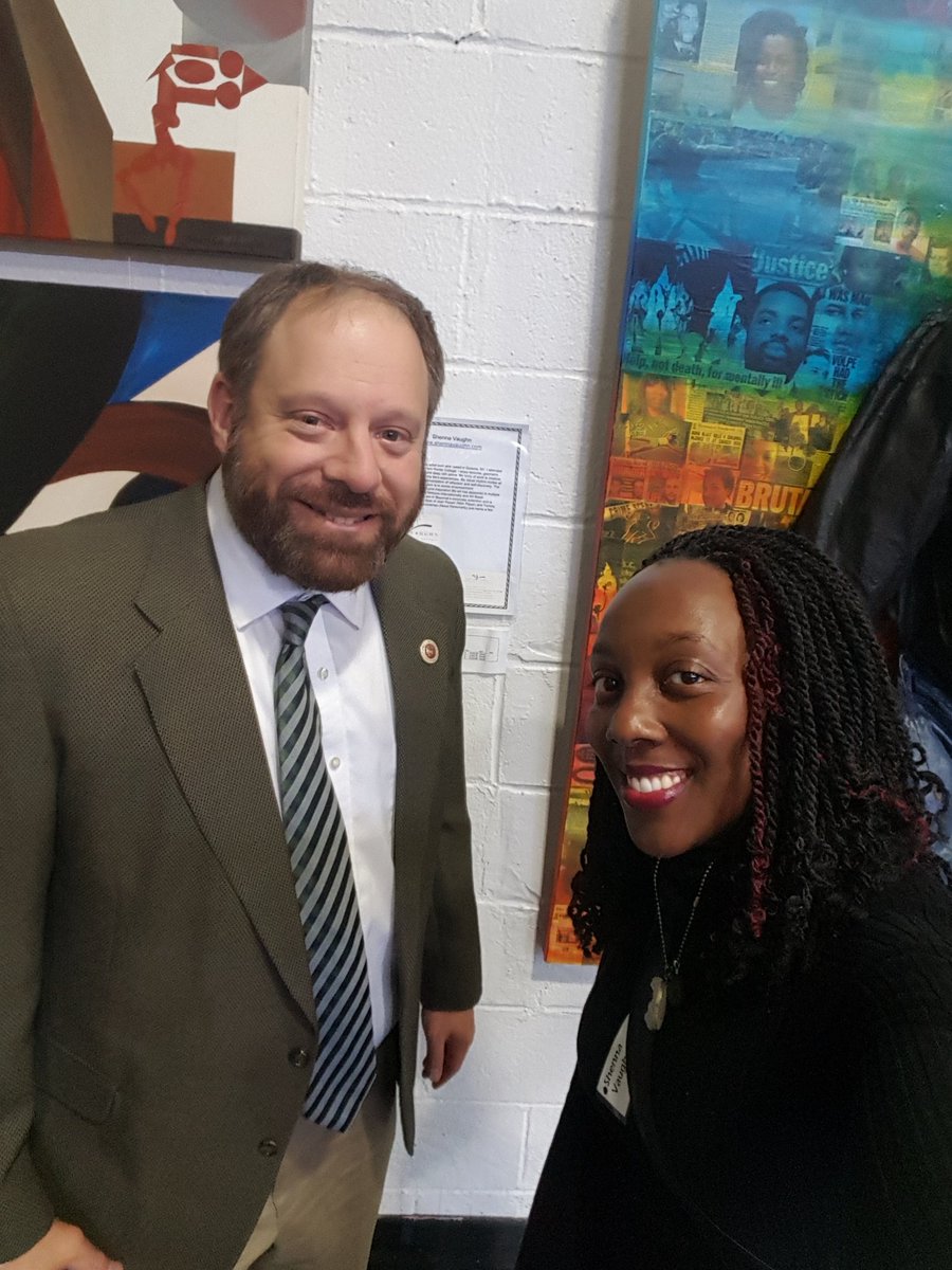 Shenavongo's tweet photo. .@RoryLancman and I at the SQPA exhibit enjoying my art https://t.co/MothCnRJfD