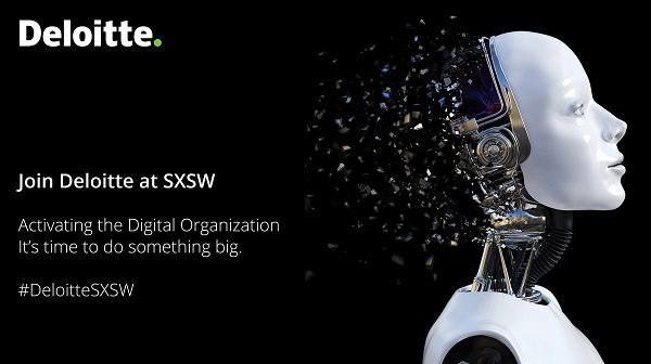 DeloitteHC's tweet photo. Deloitte will be at #SXSW. Join us in our lounge, follow our activities at #DeloitteSXSW, and learn more about our presence this year: https://t.co/vjjvwTrSxr https://t.co/b8ZXrHaAvS