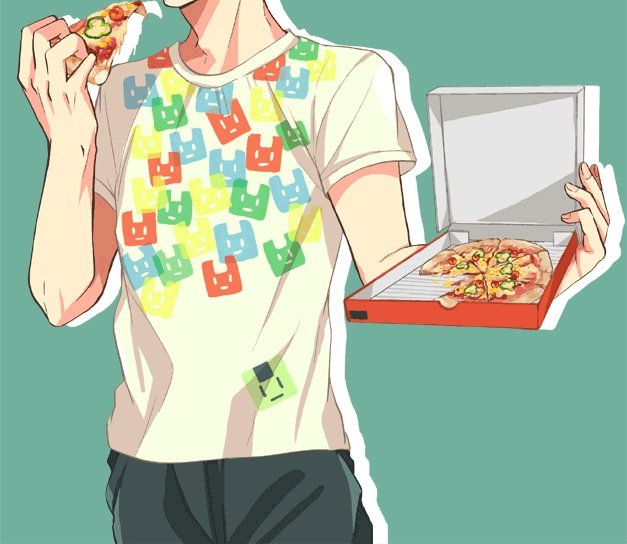 HeroXSword_'s tweet photo. Quien quiere pizza, venga. Yo le convido.

-Dijo el azabache enseñando la caja de pizza.- https://t.co/aIzdDOL0To
