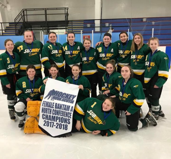 CorinneMackeil's tweet photo. Congrats PC #SubwaySelects Bantam A north conference champions! @HockeyNSFemale @HockeyNS https://t.co/v0w8DbxLwL