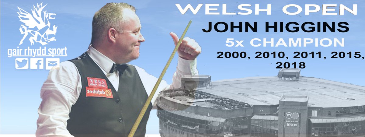 gairrhyddsport's tweet photo. He's done it! John Higgins has beaten Barry Hawkins 9-7 and won a record 5th Welsh Open Title. Congratulations to both players on an excellent final. #WelshOpen2018 https://t.co/LSCFbzGX41