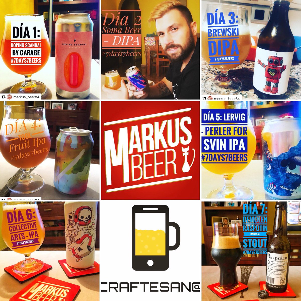 #7days7beers intenso . Aquí mi resumen de la edición 2018 lleno de nuevas colaboraciones y mucho apoyo. Gracias a los elaboradores, bares, tiendas, blogs, radios,  etc... y gracias mil a todos los aficionados de este mundo tan bonito como es el #CraftBeer . ¡Todos unidos!