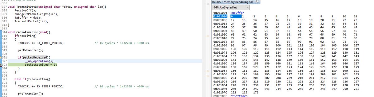 kb1lqd's tweet photo. Aaaannnddddd.... Packet successfully recieved on @faradayrf using the new FaradayIO. Had a logic bug. Need to clean and document, map our some logic to futureproof. All 255 bytes including RSSI and LQI on rx'd packet: https://t.co/KZgGhvTNqC