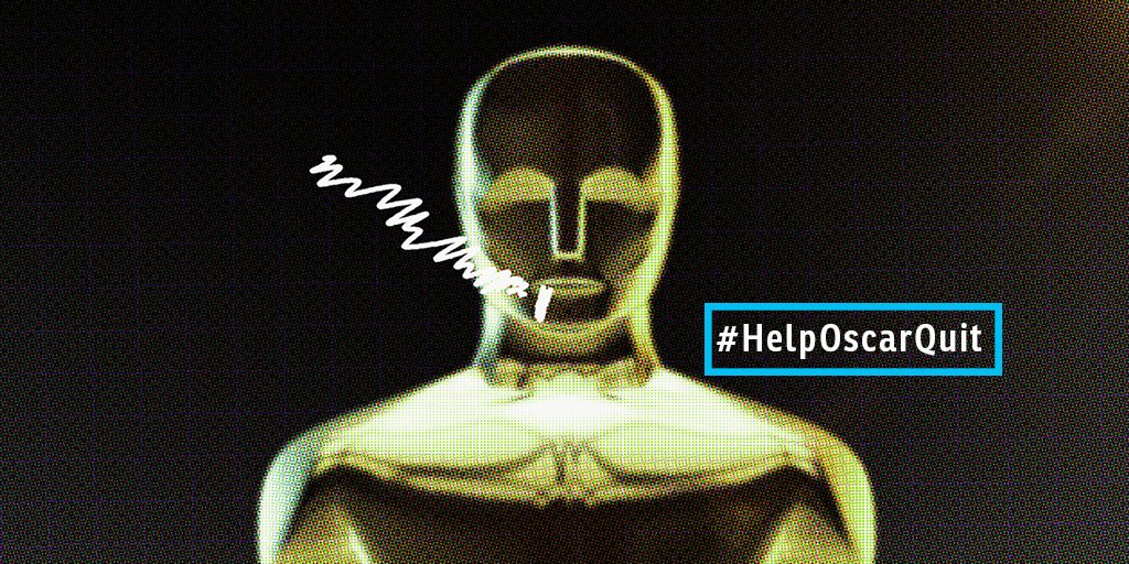 LoyolaMedMD's tweet photo. Exposure to on-screen smoking puts young audiences at greater risk of tobacco addiction. Tweet #HelpOscarQuit tonight. #AcademyAwards. #RateSmokingR #Oscars #SmokeFreeMovies https://t.co/YmTCi0iyYg