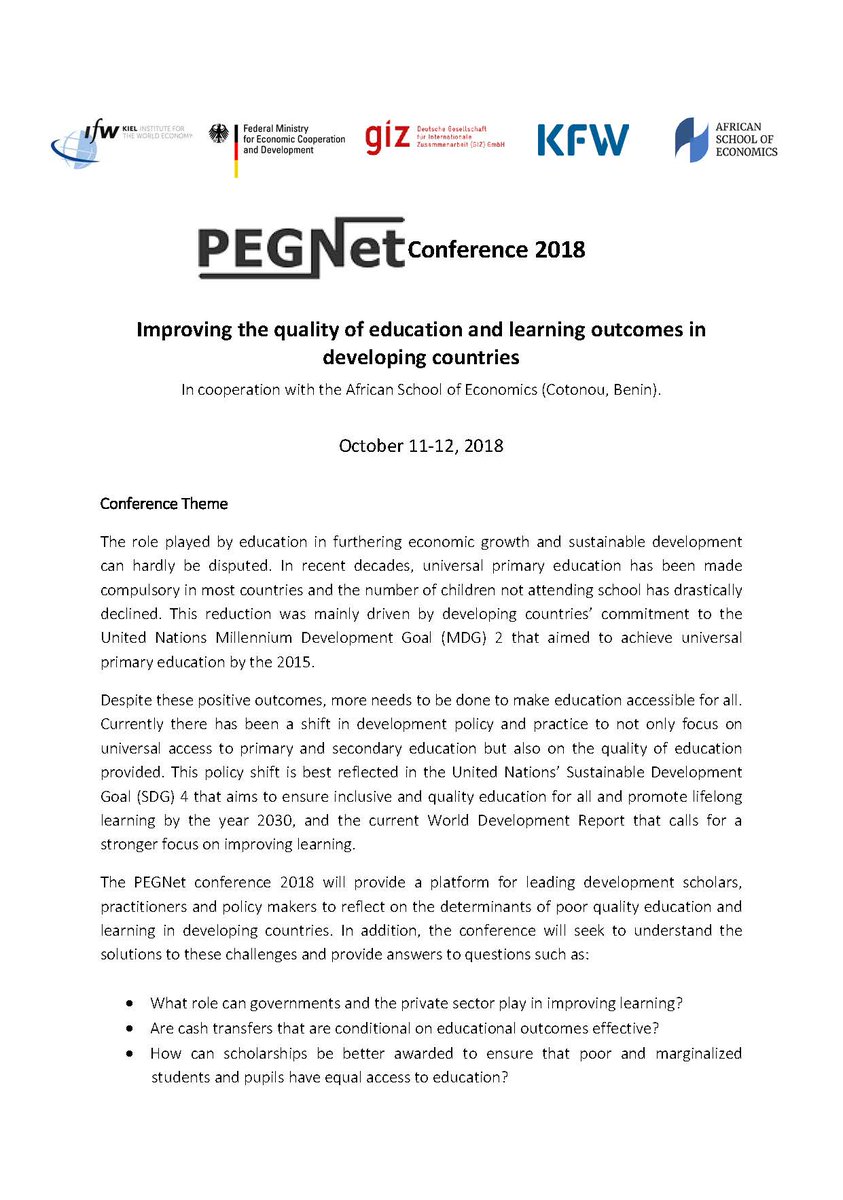 vz_eich's tweet photo. For development practicioners and applied researchers: CfP for #PEGNET2018 https://t.co/GpRzybaPjj