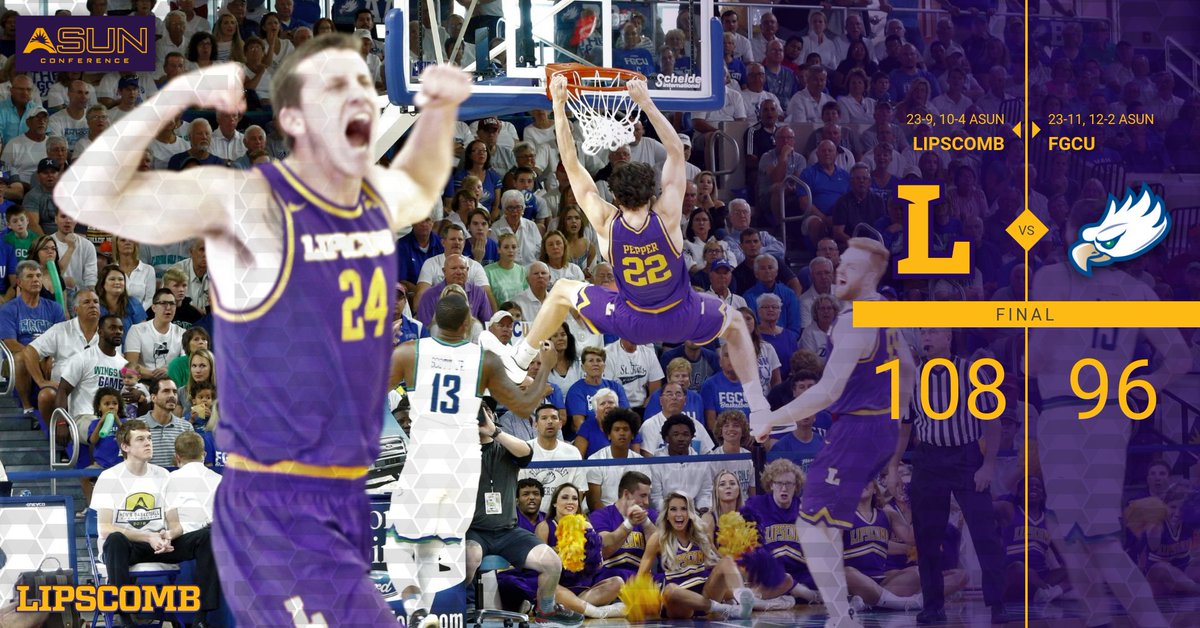 LipscombMBB's tweet photo. WE ARE GOING DANCING!!!!!!!

FINAL | Lipscomb 108, FGCU 96 #beLieve #ASUNMBB

#beLieve #ASUNMadness https://t.co/3UqoBAjIoM