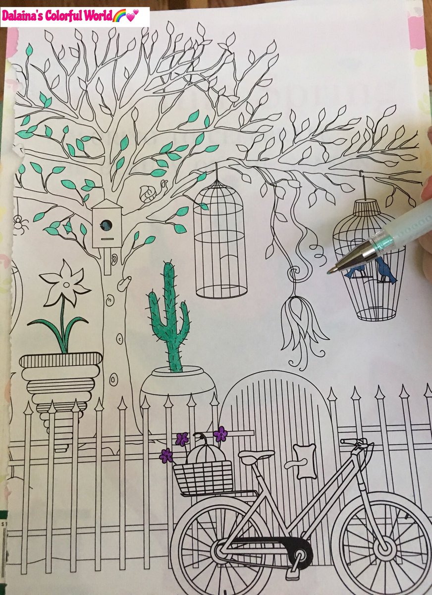 #Dreamingofspring working on this #adultcoloringpage #springmoments☀️ #adultcoloring #myhobby #momtime❤️ #relax☀️ #sunday 🌈💕