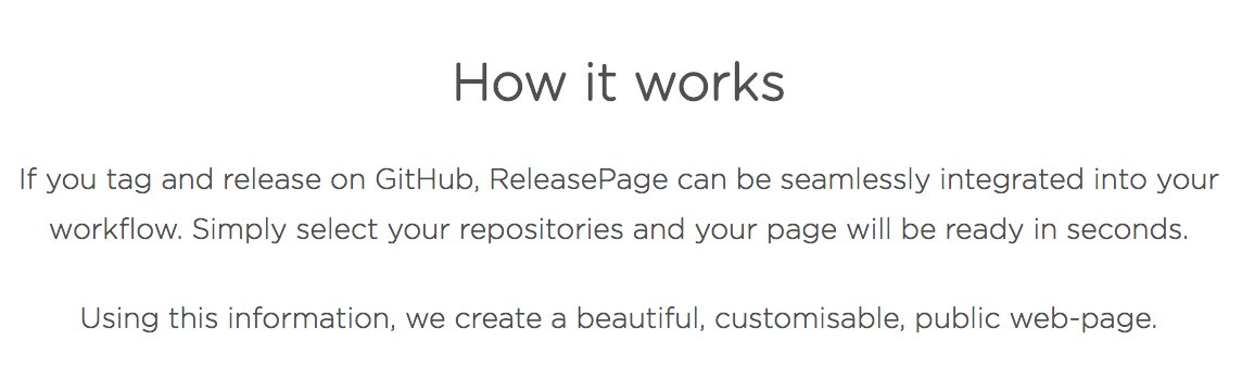 ReleasePage's tweet image. Write your @github release notes and create a totally customisable ReleasePage to share them with your users. Even the private ones? Sure!

releasepage.co/learn

#changelog #releasenotes #releasepage #githubreleases