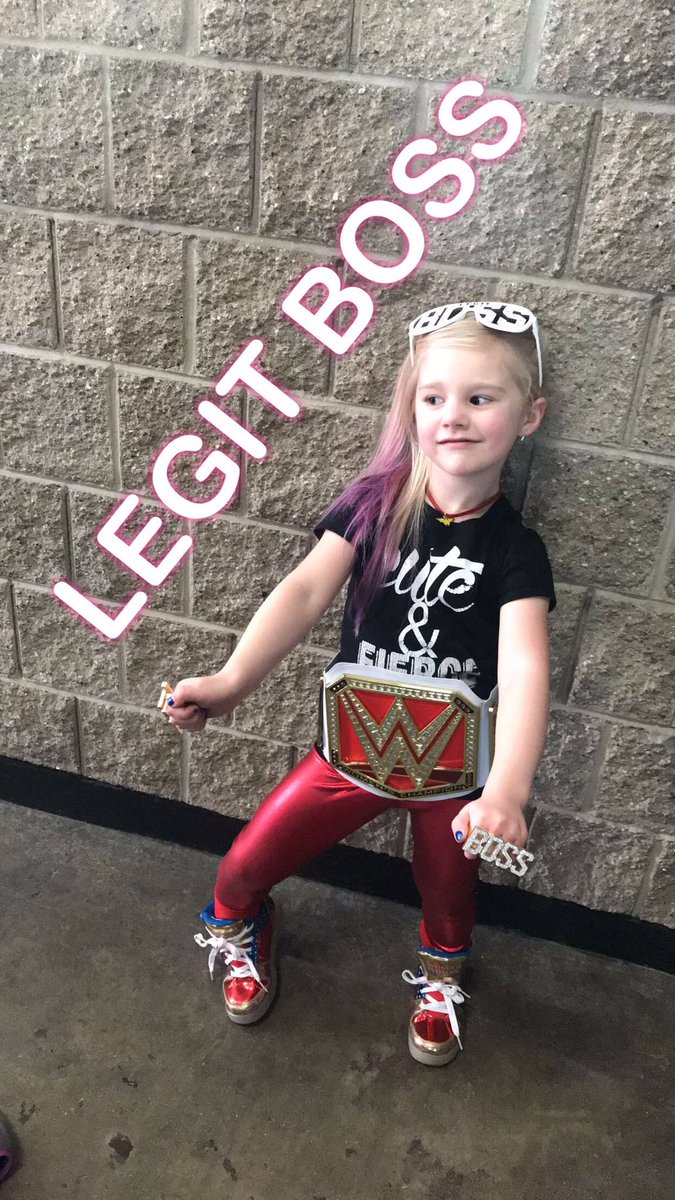 This little girl is SO excited to see her favorite wrestler tonight #legitboss @SashaBanksWWE @Jimmy_Pop72