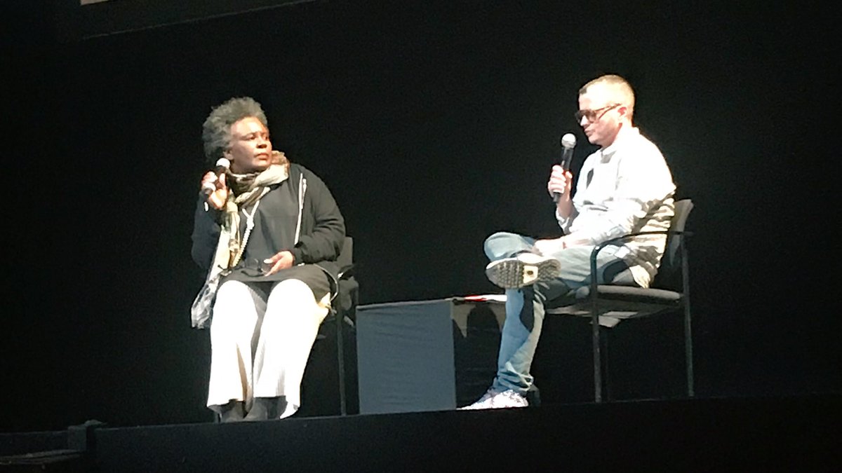 “How many audiences do you think you’ve spoken to about Citizen?” - @pcarlphd 
“Well after this last election, I think not enough” - Claudia Rankine #CitizenSpeak