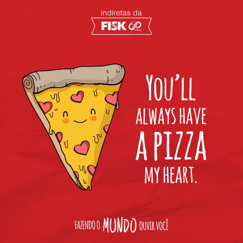 FiskCaucaia's tweet photo. Domingo é o dia oficial da pizza, aproveite e envie aquele recadinho apra seu crush! 😍 https://t.co/0Y1Ub91xZO