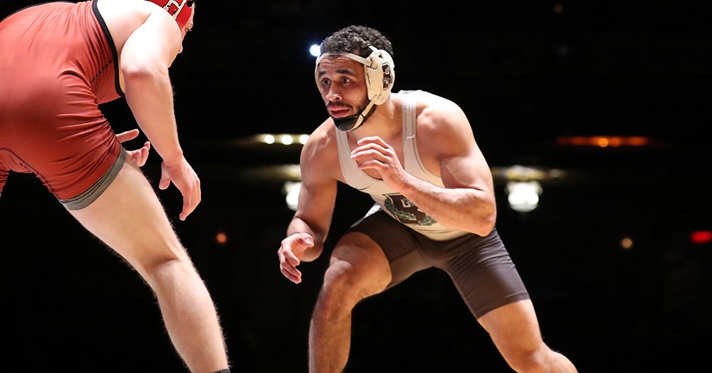 BrownU_Bears's tweet photo. WRS: Jon Viruet earned a spot in the @ncaawrestling Championships alongside Justin Staudenmayer and CJ LaFragola as @Brown_Wrestling wrapped up competition at the #EIWA Championships! https://t.co/bw9s336RBh #GoBruno #Rhode2CLE 🐻 https://t.co/DPnIt26EUk