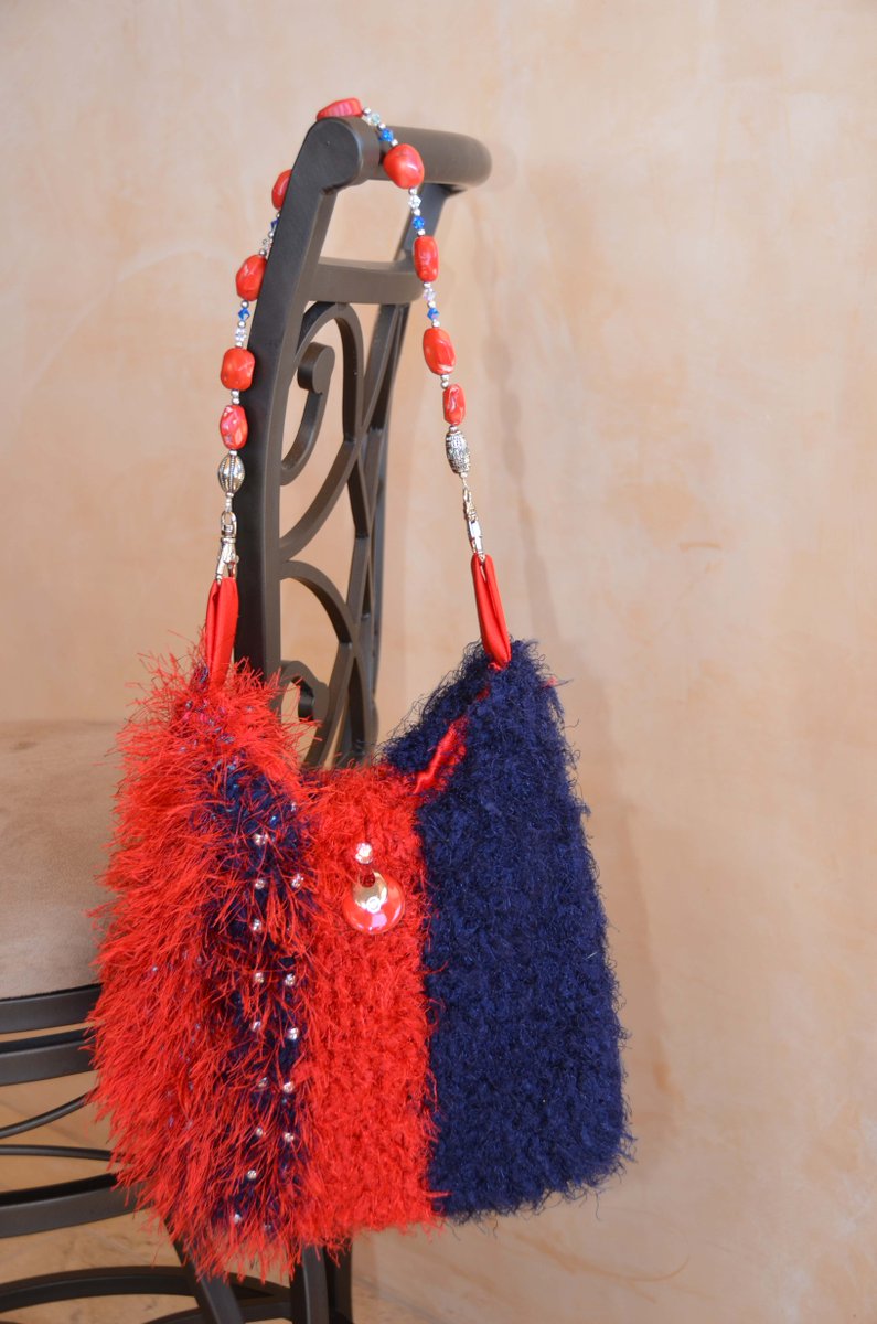 HandbagsByDyana's tweet photo. SALE OOAK Handmade Knit Handbag, Red and Blue, Gemstone Removable Handle, , Wear as Necklace, Red Hat Society,FREE SHIPPING https://t.co/KJDHozJsf4 #handbag #bag #purse #knitpurse #handmade #red #blue #RedHatClub #MothersDay #necklace #jewelry #semipreciousstones #Knitted https://t.co/MnItpYJyJV