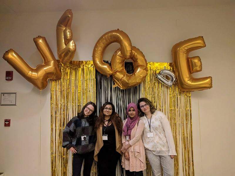hamsterlanda's tweet photo. Attending #wecode2018 was so inspirational and motivating! Met so many women doing crazy cool and impactful things using technology👩‍💻💪 Also repping #QueensCollege with these wonderful women 👑💕 https://t.co/lZqC0EOZ7F