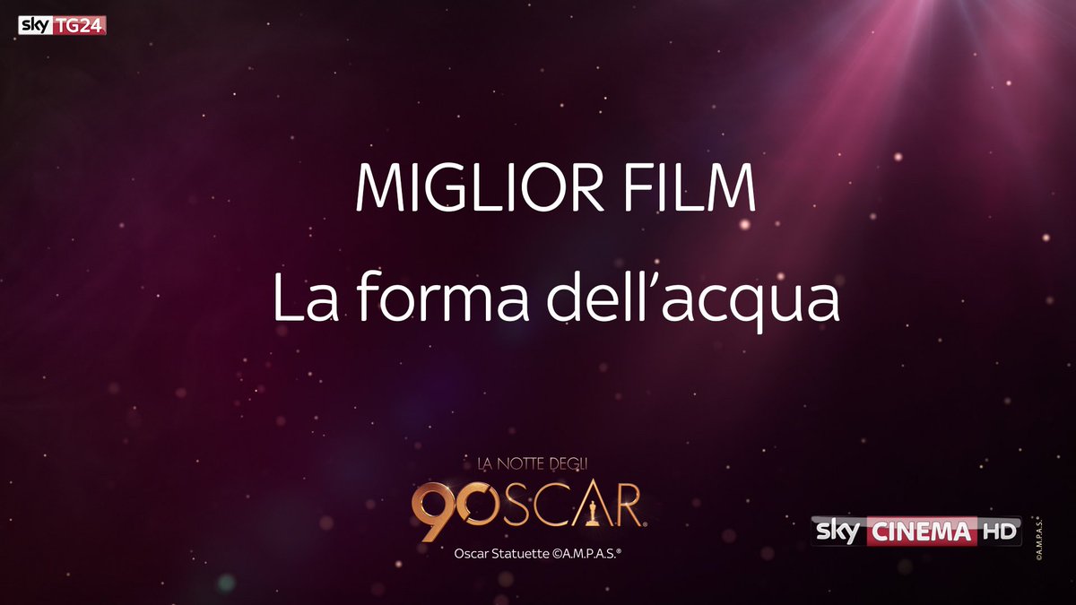 Miglior film a #LaFormaDellAcqua di #GuillermodelToro! #SkyCinemaOscar® #Oscars