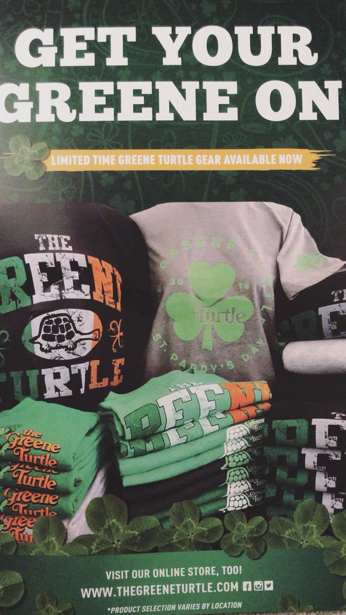 TurtleGear's tweet photo. St. Patty’s day is right around the corner! Visit the online store and get yourself some gear🍀 #greeneturtlegear https://t.co/Hk50KB06Ki