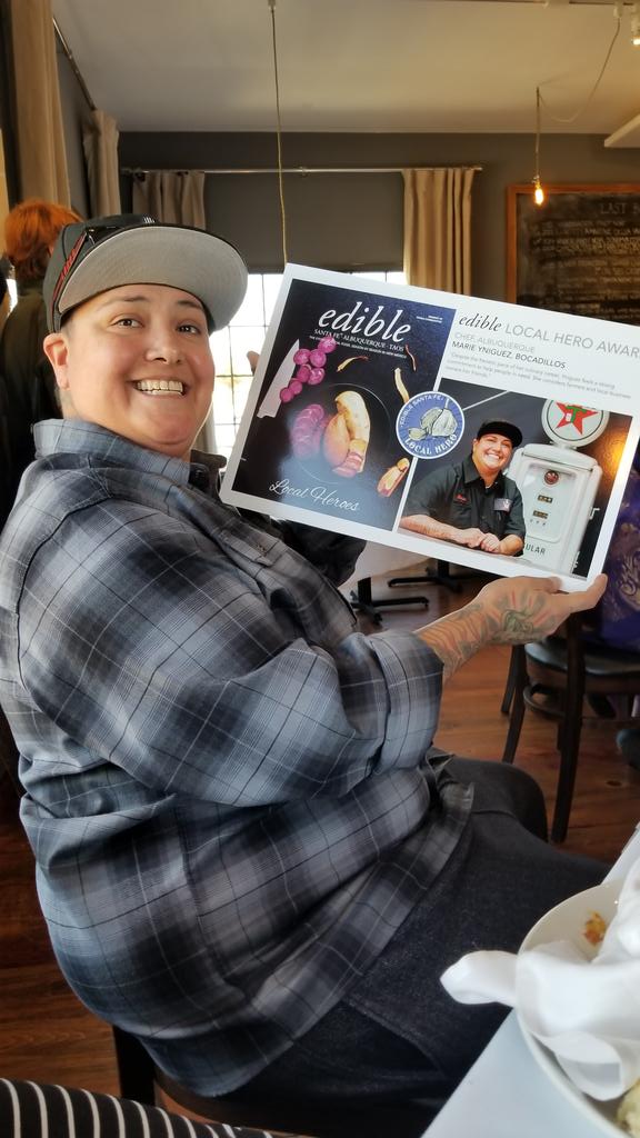 Bocadillosnm's tweet photo. Congratulations Chef Marie winning this year's Best Chef Albuquerque! Thank you all  @ediblesantafe for this honor! https://t.co/cKiACgUwNf