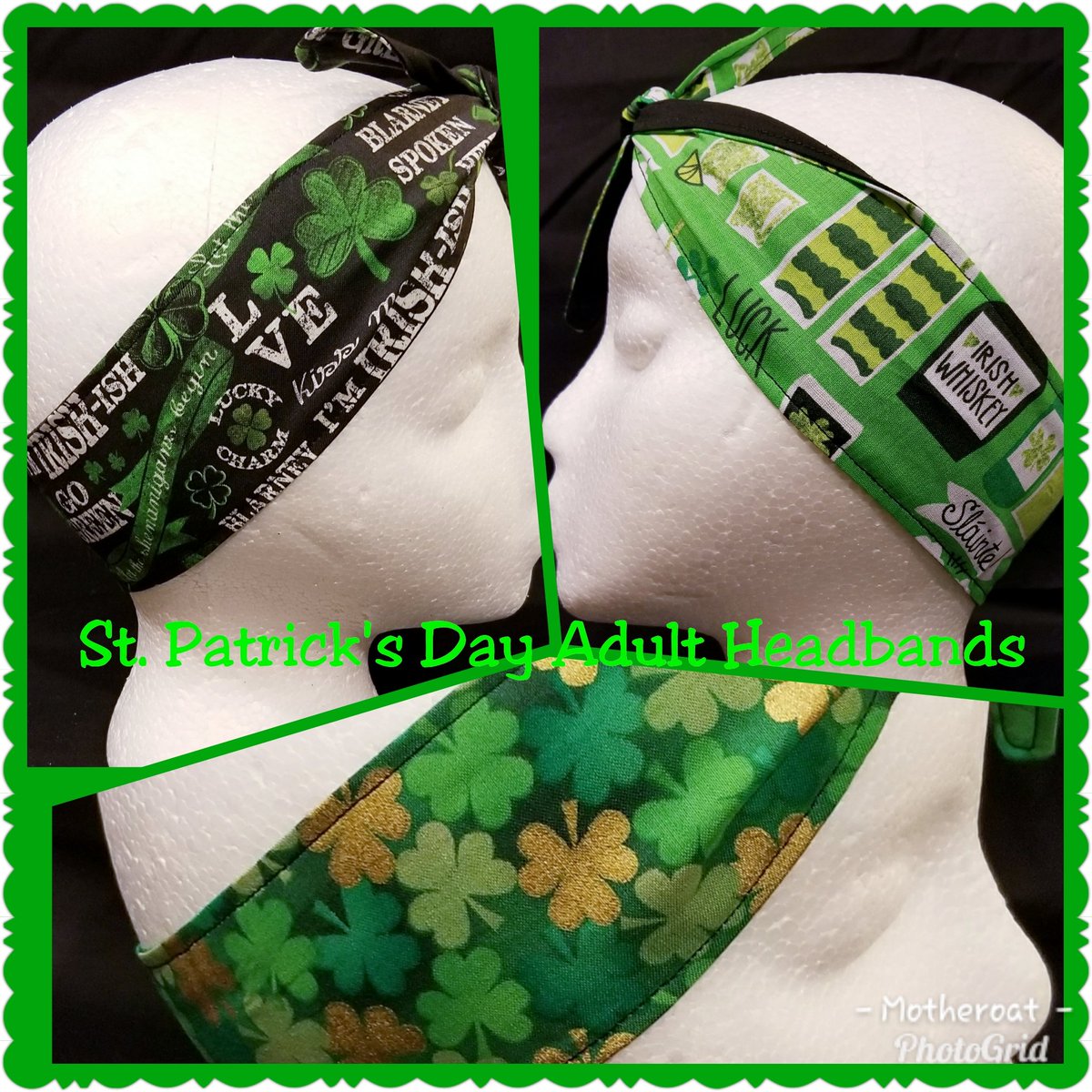 Nothing better than seasonal headbands!!! #stpatricksday #green #blarneystone #irish #holiday #shamrock #clover #booze #irishsayings #workoutaccessories #hair #hairaccessories #etsyshop #esty #etsysellersofinstagram #etsyseller #motheroat #handmade #sewing #Crafty