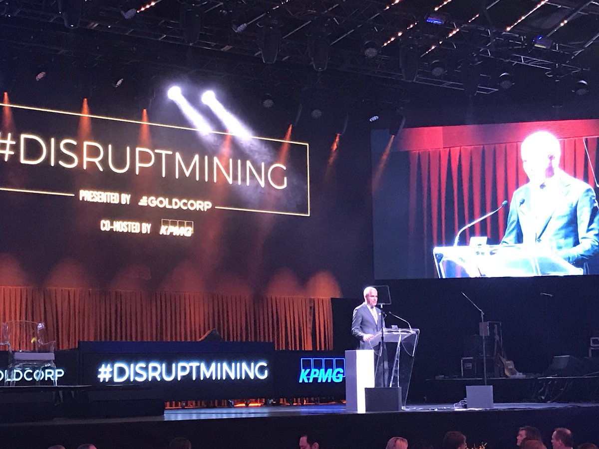 .<a href="/Goldcorp_Inc/">Goldcorp</a>’s CEO David Garofalo delivers a special opening address to the sell-out crowd here at #DisruptMining #PDAC2018