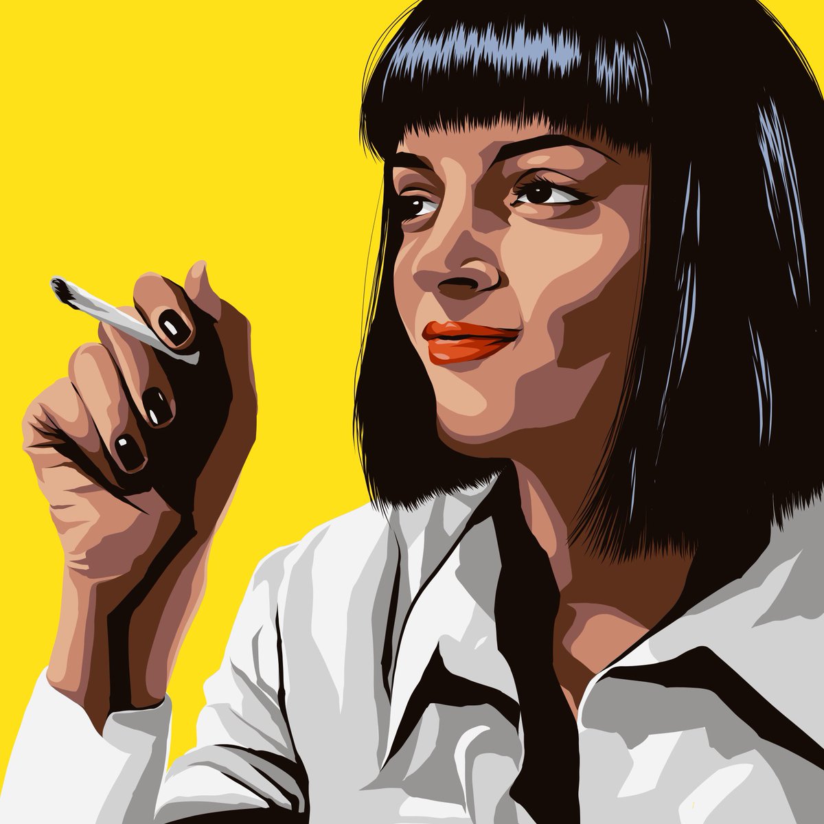 Blissmas's tweet image. I do believe Marsellus Wallace, my husband, your boss, told you to take ME out and do WHATEVER I WANTED. Now I wanna dance, I wanna win. I want that trophy, so dance good. 💃🕺

#PulpFiction #illustration #portrait #vector #adobedraw @AdobeDrawing