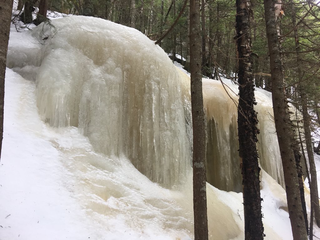 Spectacular Ice Bulge on FishinJimmy Trail. <a href="/whitemts/">White Mountains New Hampshire</a> <a href="/HikeTheWhites/">Hike White Mountains</a> <a href="/VisitNH/">Visit New Hampshire</a> <a href="/NewEnglandInfo/">VisitingNewEngland - Eric's Stories of New England</a> @Foliage_Reports <a href="/ExploreNH/">NH Love It Leaf It</a> <a href="/SkiNewHampshire/">Ski NH</a> <a href="/NHStateParks/">NH State Parks</a> <a href="/AppMtnClub/">Appalachian Mtn Club</a> <a href="/MWObs/">Mount Washington Observatory (MWOBS)</a> <a href="/nhtravel/">VisitNH</a> <a href="/WMUR9_Weather/">WMUR News 9 Weather</a> <a href="/WMUR9/">WMUR TV</a> <a href="/AppMtnClub/">Appalachian Mtn Club</a> <a href="/outsidemagazine/">Outside Magazine</a>