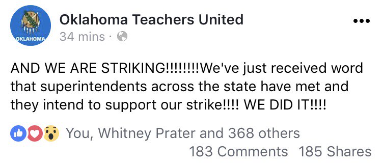 Its happening! ✊🏼
#OklahomaTeachers
#EverybodyOrganize
