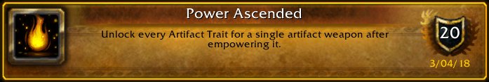 xarnya42's tweet image. I just earned the [Power Ascended] Achievement! #Warcraft