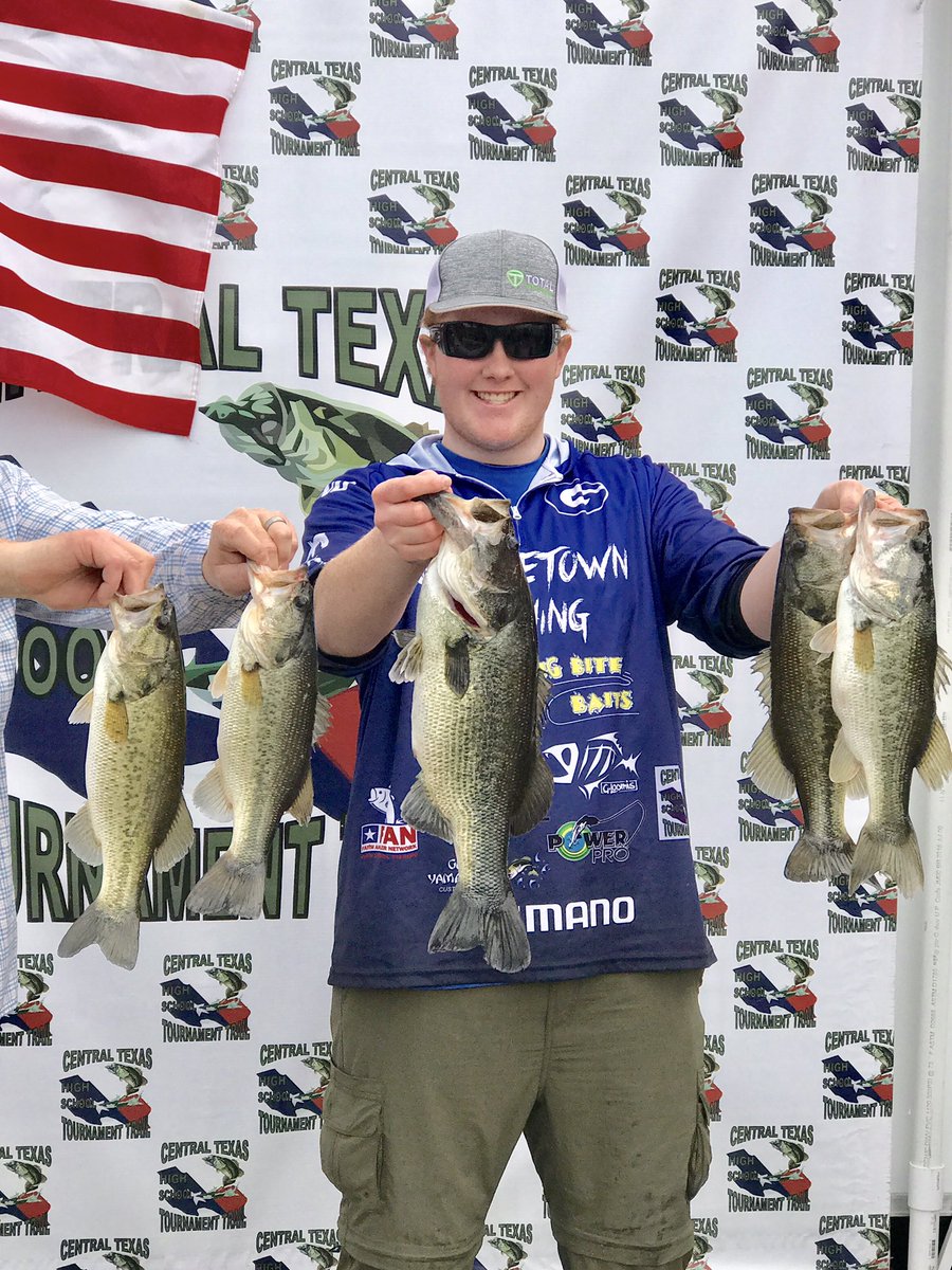 GHSfishing_team's tweet photo. Georgetown on Lake Buchanan Dalton Engle brought in a great bag of 14.31 lbs!#bigbitebaits #yamamotobaits  #shimano #FishGLoomis #EFND https://t.co/QZ8t0VNkbi