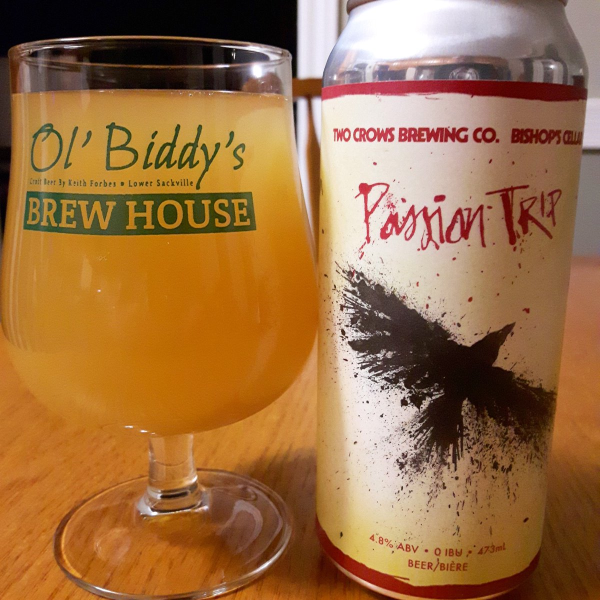 MaritimeBeerRpt's tweet photo. Passion Trip -Sour with lactose, vanilla &amp; passionfruit #craftbeer #NovaScotia #sourbeer #2crowsbrewing https://t.co/ari9O8WMgU