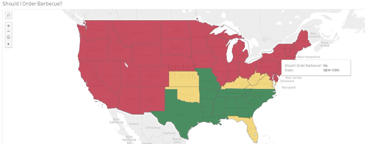chuckmcshane's tweet photo. As a public service to food writers and any others confused by the #BrooklynBarbecue debacle, I've put together an interactive map of where it is and is not advisable to order barbecue. #notbrooklyn #nc #kc #texas #memphis https://t.co/MlygJEfAaT https://t.co/GNU8nWMoZK