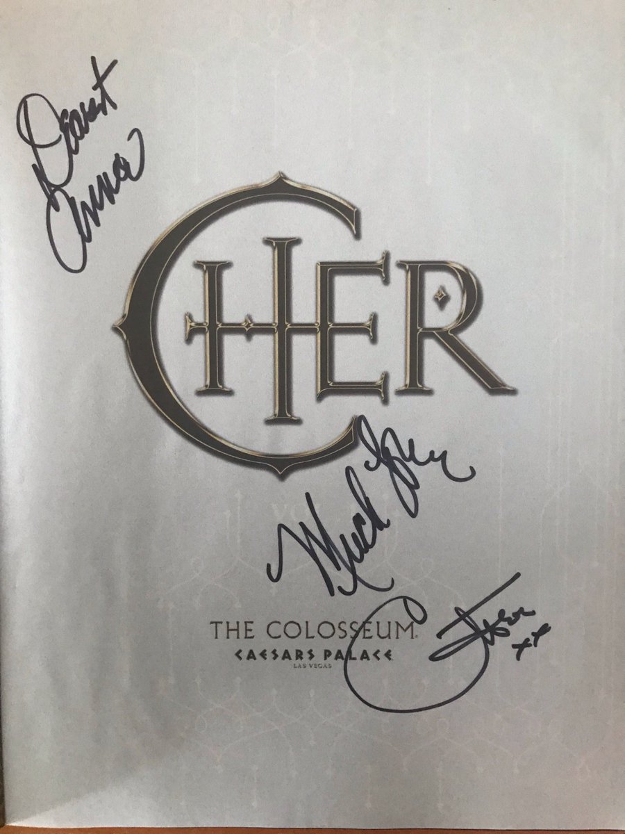 annadtweets's tweet photo. THIS is going STRAIGHT to the pool room! Thanks @cher for signing your program from @CaesarsPalace for me!!! I will treasure it! And Denise from Girl in Between would be OVER the MOON! ๐ Anna xx #CherTheLove #GirlInBetween @AllenAndUnwin #mardisgras40 @sydneymardigras https://t.co/ViZAejLGYL