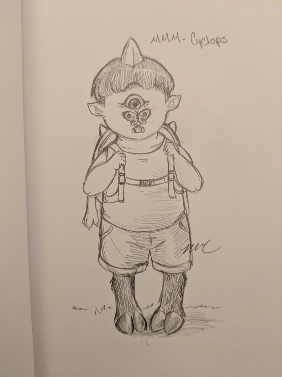 HydymaeS's tweet photo. Day 4
MMM- CYCLOPS
(Hand sketched and based off of the classic claymation cyclops design)
#monster #madness #march #monsterchild #cyclops https://t.co/ys38zUegGW