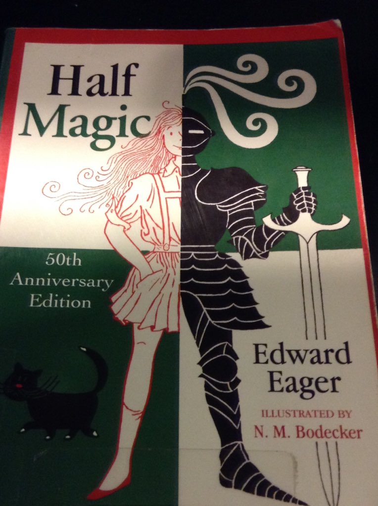 lmiles179's tweet image. Scoping out #books in the children's section. So fun to see #HalfMagic on the shelf. An old favorite. 📚🔮