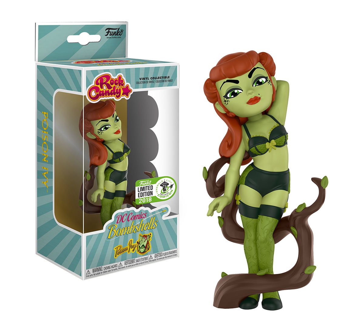 OriginalFunko's tweet photo. RT &amp; follow @OriginalFunko for a chance to WIN an Emerald City Comic Con exclusive DC Bombshells Poison Ivy Rock Candy!!  #ECCC https://t.co/PlHm67xUay